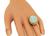 Cabochon Opal Round Cut Diamond 14k Yellow Gold Ring