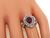 Pear Shape Ruby Round and Baguette Cut Diamond Platinum Ring