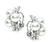 Round Cut Diamond Pearl 14k White Gold Earrings