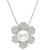 Estate 4.00ct Diamond Pearl Flower Pendant Necklace