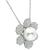 Round Cut Diamond Pearl 18k White Gold and Platinum Pendant Necklace