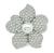Pearl Round Cut Diamond 18k White Gold Flower Pin