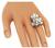 Round Marquise and Baguette Cut Diamond Pearl 18k White Gold Ring