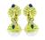 Pear Shape Sapphire and Emerald Round Cut Diamond Pearl 18k Yellow Gold Dangling Earrings