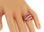 Baguette Cut Ruby Round Cut Diamond 14k Yellow Gold Ring