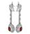 Oval Cut Ruby Baguette and Round Cut Diamond 14k White Gold Drop Earrings