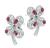 Estate 4.00ct Ruby 4.50ct Diamond Flower Earrings