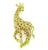 Square Cut Ruby Round Cut Diamond 18k Yellow Gold Giraffe Pin/Pendant