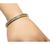 Round Cut Diamond Baguette Cut Ruby 18k Yellow Gold Bangle