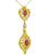 Oval Cut Ruby Old Mine Cut Diamond 18k Yellow Gold Pendant Necklace