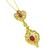 18k Gold Ruby Diamond Pendant Necklace