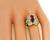 Pear Shape Ruby Baguette and Round Cut Diamond 18k Yellow Gold Ring