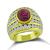 Estate 2.00ct Ruby 2.50ct Diamond Yellow Gold Ring