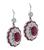 Checkerboard and French Cut Ruby Round Cut Diamond 18k White Gold Earrings