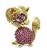 Estate 7.00ct Ruby Diamond Gold Cat Pin