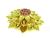 Round Cut Ruby 18k Yellow Gold Flower Pin