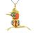 Estate Diamond Sapphire Coral Gold Bird Pendant