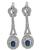 Oval Cut Sapphire Round Cut Diamond 14k White Gold Earrings