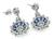 18k White Gold Diamond Sapphire Earrings