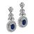 Oval Cut Sapphire Round Cut Diamond 18k White Gold Dangling Earrings