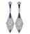 Round Cut Diamond Sapphire 14k White Gold Earrings