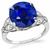 Estate 5.59ct Ceylon Sapphire Diamond Engagement Ring