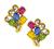 Estate 6.00ct Multi Color Sapphire Diamond Earrings