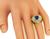 Pear Shape Sapphire Round Cut Diamond 18k Yellow Gold Ring