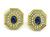 Cabochon Sapphire Round Cut Diamond 18k Yellow Gold Necklace and Earrings Set