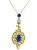 Vintage 3.00ct Sapphire 0.30ct Diamond Pendant Necklace