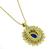 18k Gold Diamond Sapphire Pendant Necklace