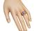 Oval Cut Sapphire Round Cut Diamond 18k Pink Gold Ring