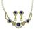 Estate 9.00ct Sapphire 7.00ct Diamond Pearl Heart Necklace and Earrings Set