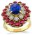 Estate 1.50ct Sapphire 1.44ct Ruby 0.78ct Diamond Gold Cocktail Ring