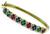 Estate 8.70ct Multi Color Precious Stone 0.80ct Diamond Gold Bangle