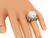 South Sea Pearl Round Cut White and Fancy Light Brown Diamond 18k Yellow and White Gold Ring