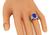 Oval Cut Tanzanite Baguette Cut Diamond 18k White Gold Ring