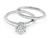 Round Brilliant Cut Diamond Platinum Engagement Ring and Wedding Band Set by Tiffany