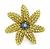 Estate Tiffany & Co Sapphire and Diamond Gold Flower Pin