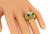 Cabochon Tiger's Eye Diamond 18k Yellow Gold Owl Ring
