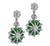 Trilliant and Half Moon Cut Tsavorite Round Cut Diamond 18k White Gold Earrings