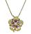Victorian 0.65ct Diamond Enamel Gold Flower Pendant Necklace