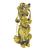 Round Cut Sapphire Diamond and Ruby 18k Yellow Gold Dog Pin