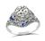 Art Deco 1.12ct Diamond Sapphire Engagement Ring