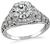 GIA Certified 1.21ct Diamond Art Deco Engagement Ring