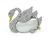 1920s Old European Cut Diamond Mother of Pearl Yellow Gold and Platinum Swan Pin