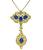 Vintage 6.50ct Sapphire 0.50ct Diamond Gold Pendant Necklace