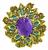 Diamond Amethyst Gold 1960s Pin