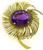Vintage 30.00ct Amethyst Gold Flower Pin