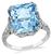 Antique 5.53ct Aquamarine 0.25ct Diamond Ring